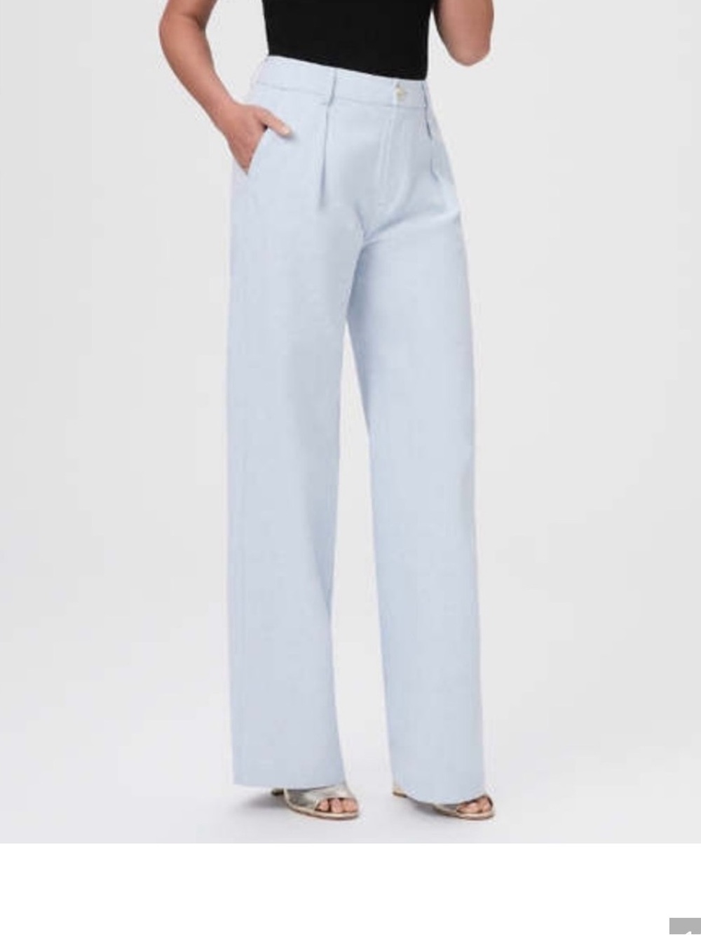 PAIGE Blue Linen Trousers